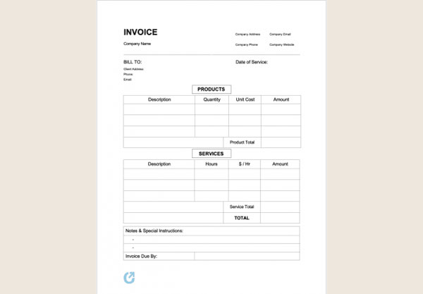 Free Blank Hotel Invoice Template