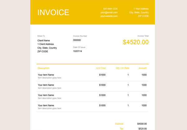 Free Hotel Invoice Template