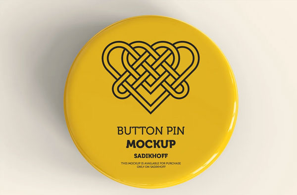 Glossy Button Pin Mockup