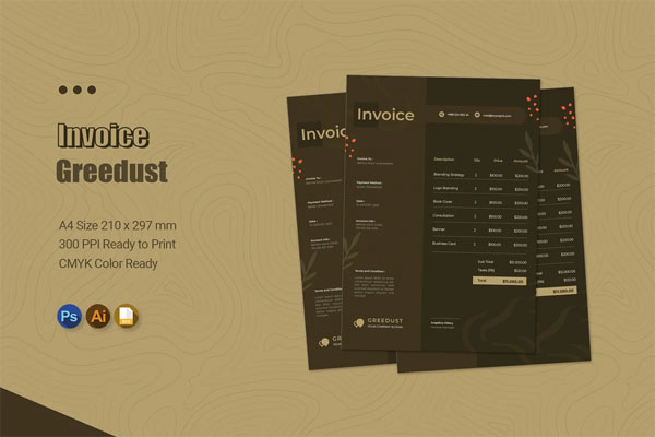 Greedust Accounting Service Invoice Template