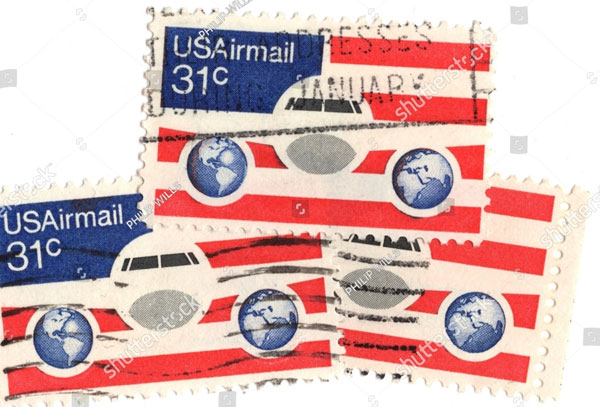 Mail Postage Stamps Mockup
