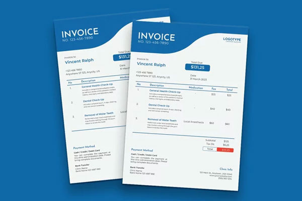 Medical Health Clinic Invoice Template
