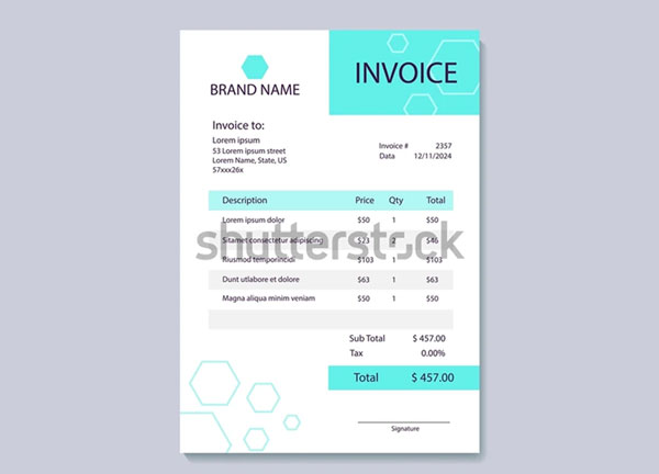 Medical Invoice Form Template