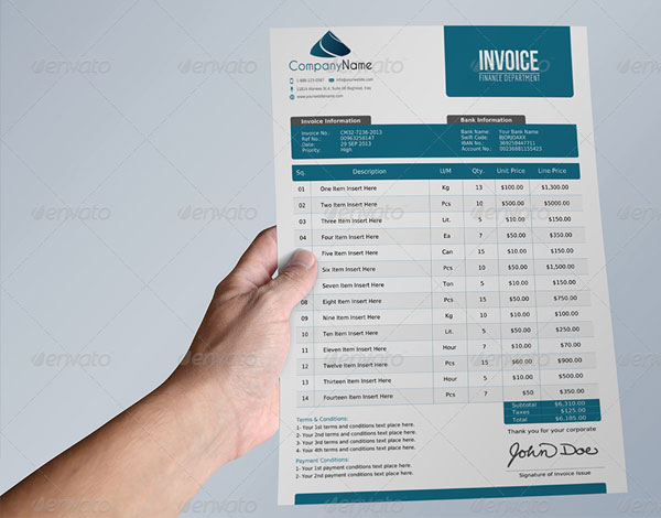 Medical Offer and Packing Invoice Template