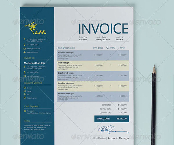 Medical Service Invoice Word Template