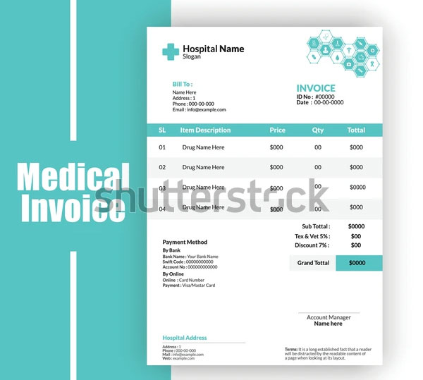 Medical or Clinic Service Invoice Template