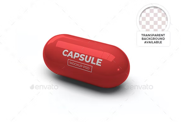 Medicine Capsule Mockup Template Set
