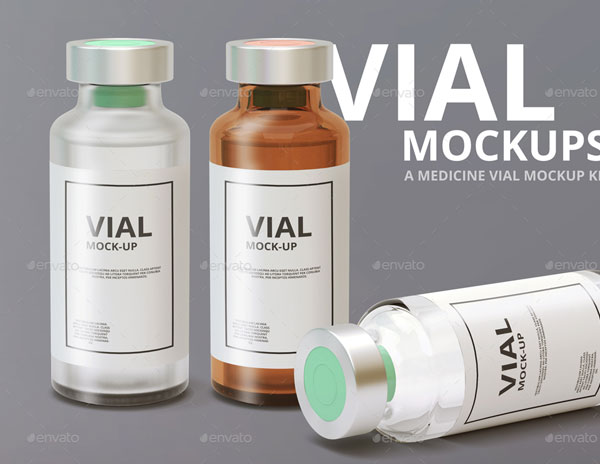 Medicine Vial PSD Mockup