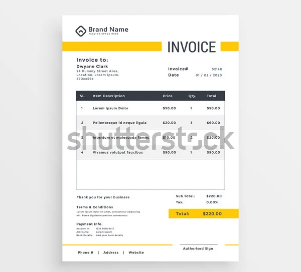 Minimal Accounting Service Invoice Template