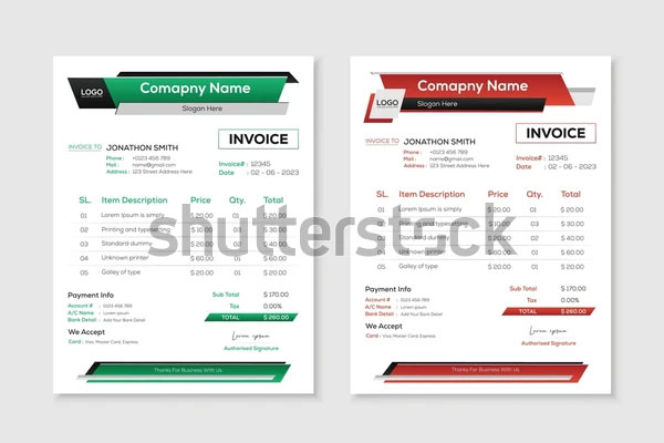 Minimal Commercial Cleaning Invoice Design