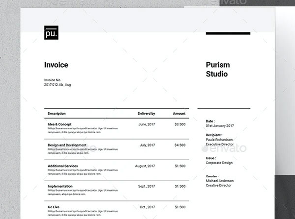 Minimal Commercial Export Invoice Template