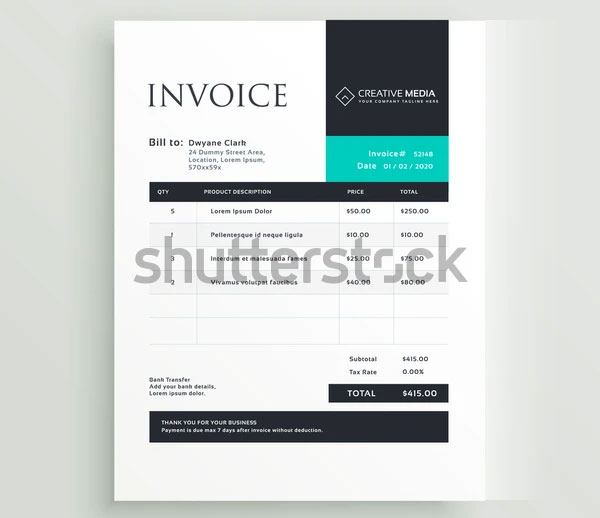 Minimal Commercial Sales Invoice Template