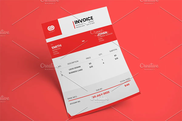Minimal Service A4 Invoice Design