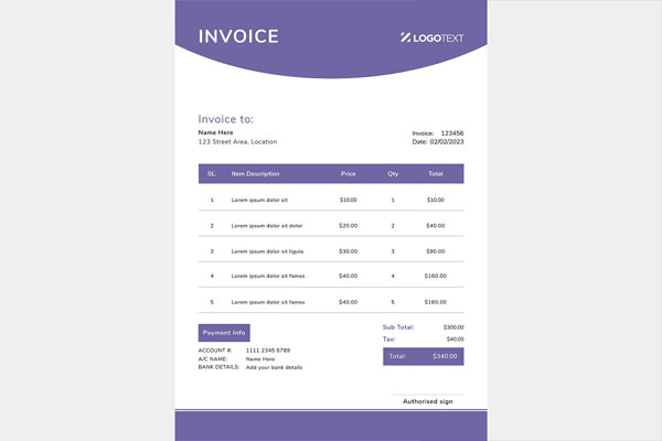 Minimal Service Invoice Template