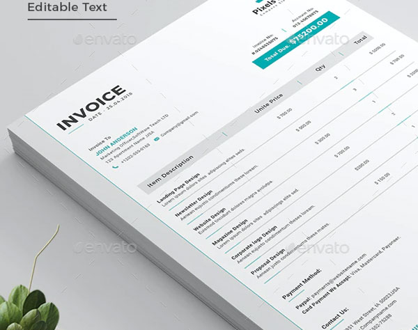 Modern Commercial Business Invoice Template