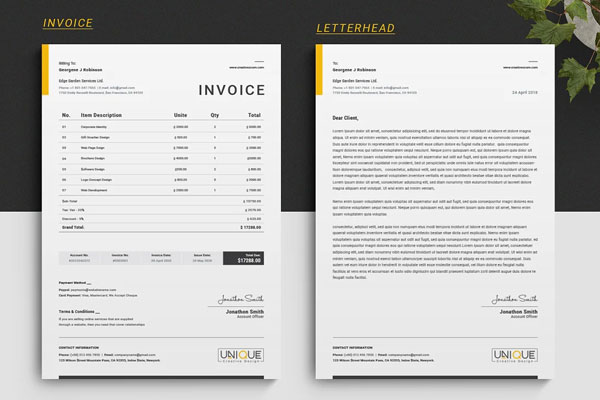 Modern Commercial Business Invoice