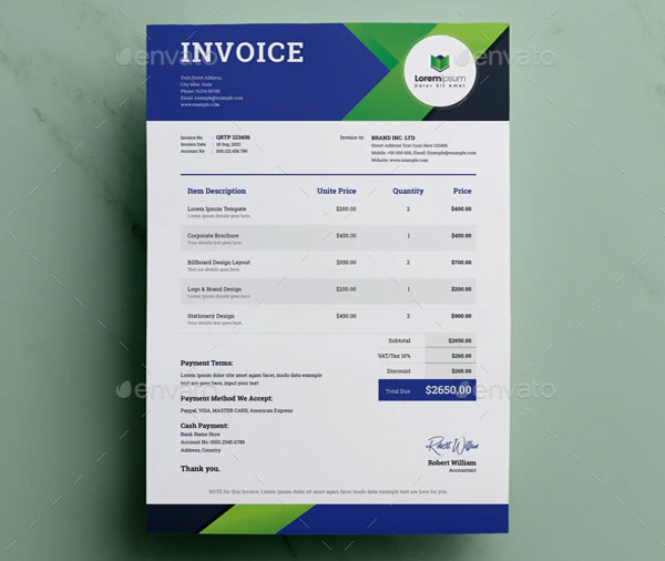 Modern Commercial Cleaning Invoice Template