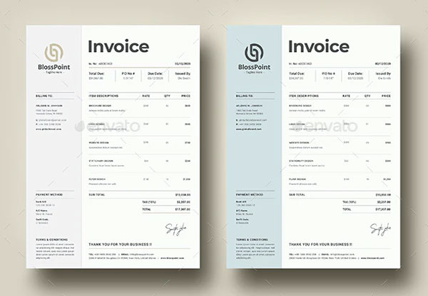 Modern Commercial Lease Invoice Format