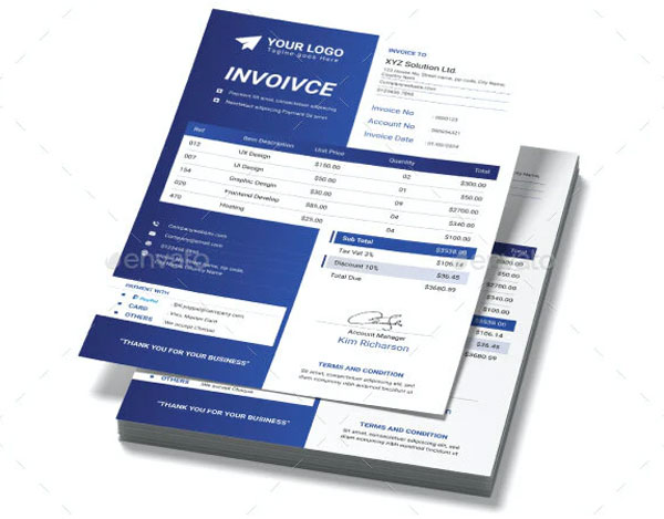 Modern Commercial Lease Invoice Template