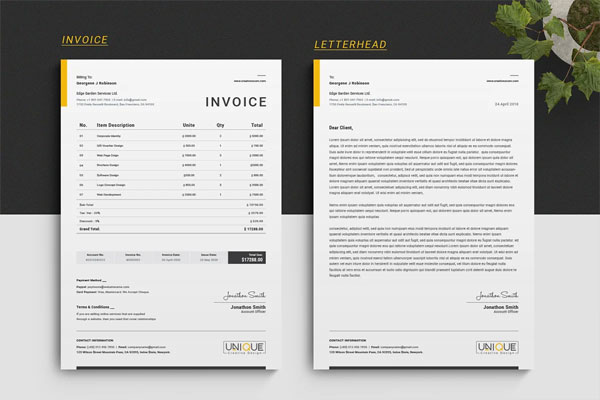 Modern Generic Commercial Invoice Form