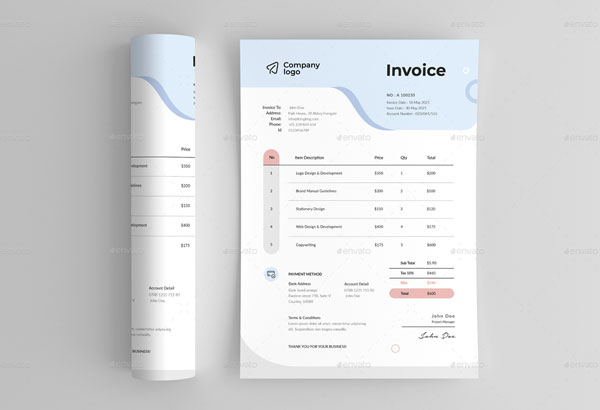 Modern Medical Service Invoice Template