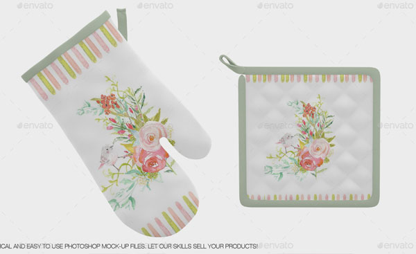 Oven Gloves and Pads Mockup