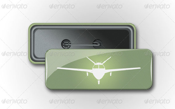 Pin Rectangle Button Badge Mockup