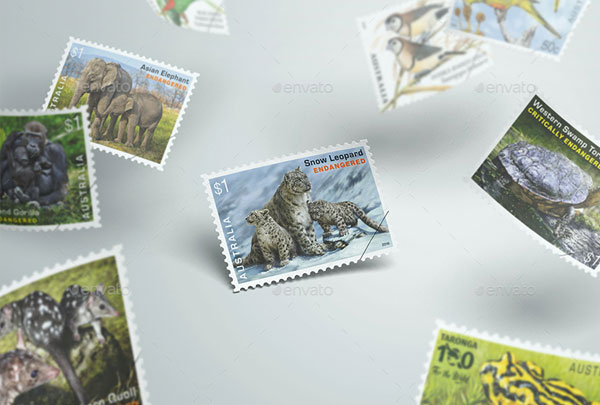 Postage Stamp PSD Mockup