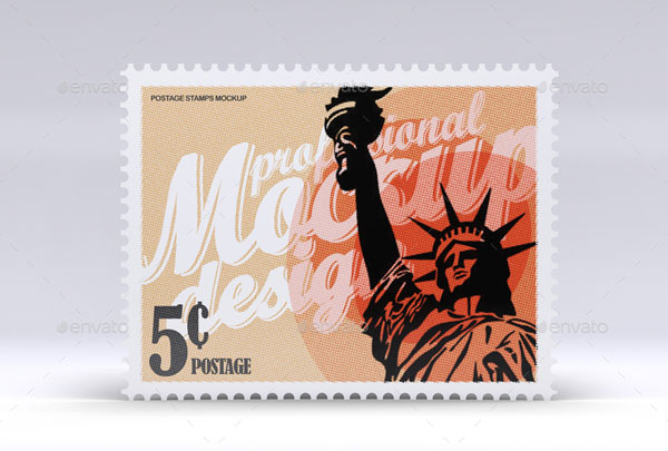 Postage Stamps Fully Editable Mockup