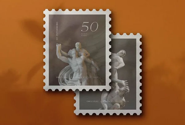 Postage Stamps Mockup PSD