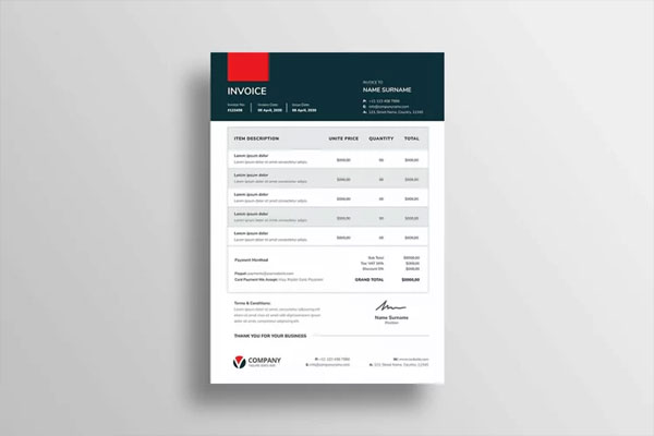 Printable Accounting Service Invoice Template