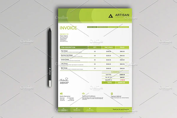 Printable Commercial Export Invoice Template