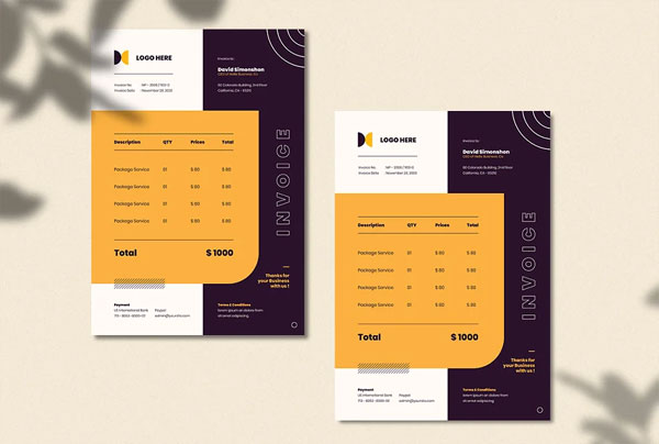 Printable Hotel Invoice Template
