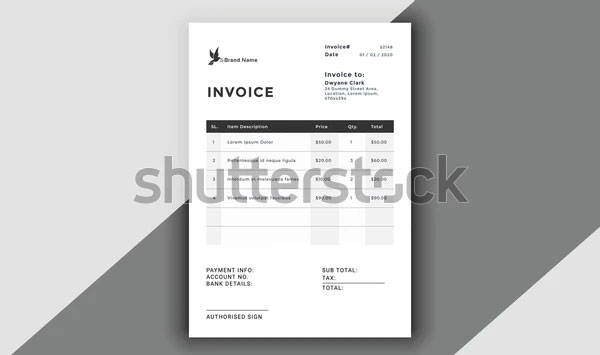Printable Service Invoice Template