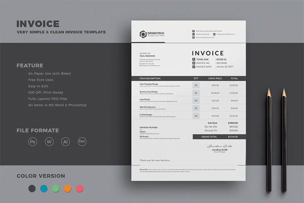 Printable Soccer Invoice Template