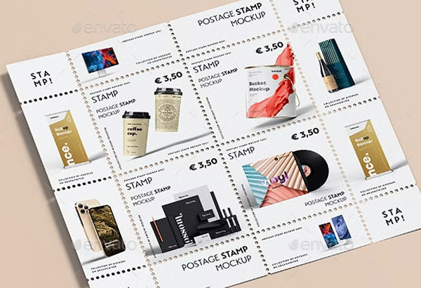 Realistic Postage Stamp Mockup