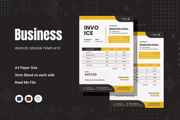 Rental Business Invoice Template