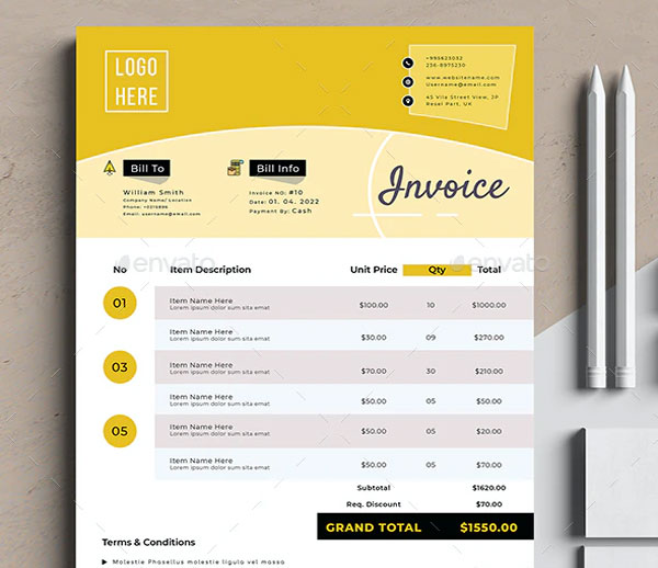 Rental Invoice Excel Template