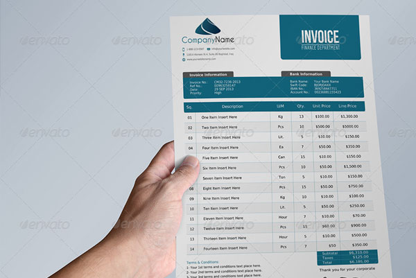 Rental Offer and Packing Invoice Template