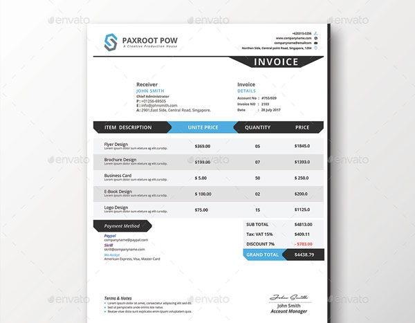 Sample Legal Service Invoice Template