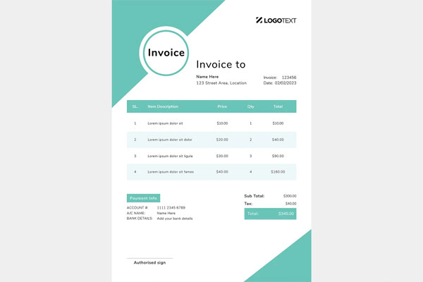 Sample Service Invoice Excel Template