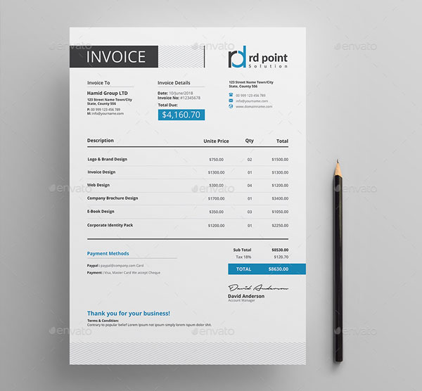 Simple Clean Service Invoice Template