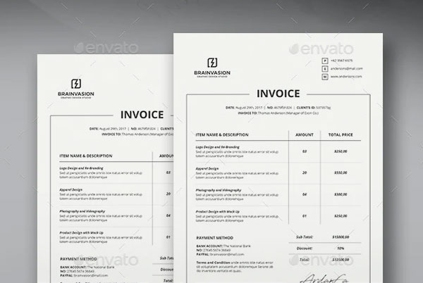 Simple Commercial Export Invoice Template