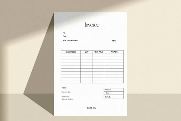 Simple Commercial Lease Invoice Template
