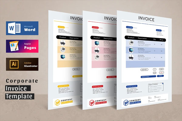 Simple Commercial Sales Invoice Template