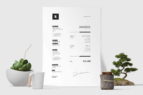 Simple Soccer Invoice Template