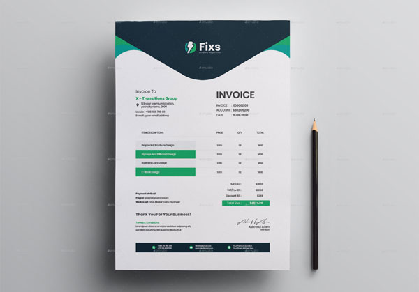Simple Soccer Invoice