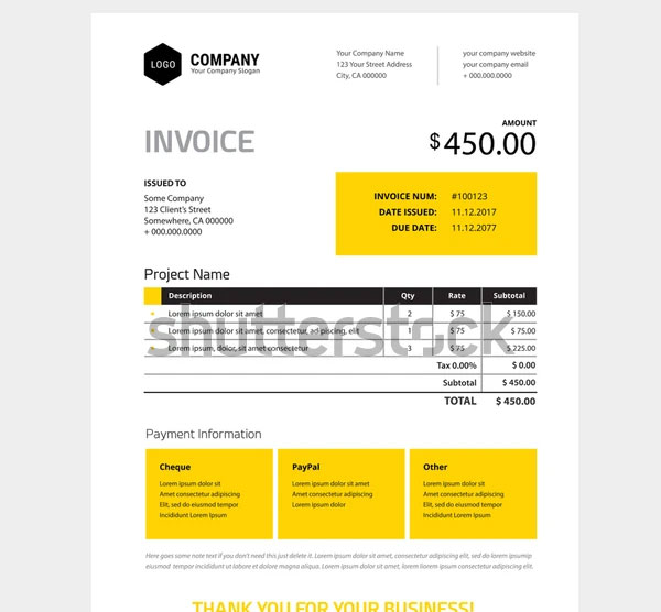 Soccer Invoice Form Template