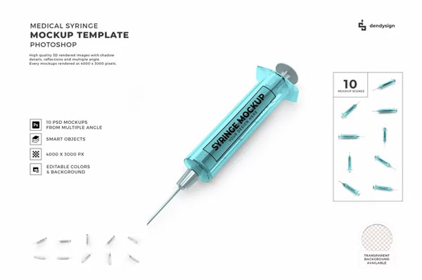 Syringe Mockup Template Bundle