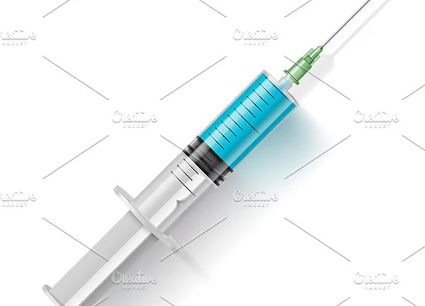 Syringe with Blue Liquid